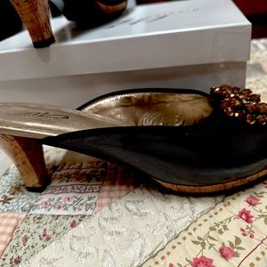 Beautiful Midnight Velvet Dressy Slip In Heel